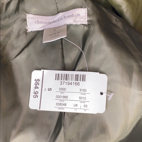 NWT Faux leather dark green zipper jacket - Picture 8 of 8